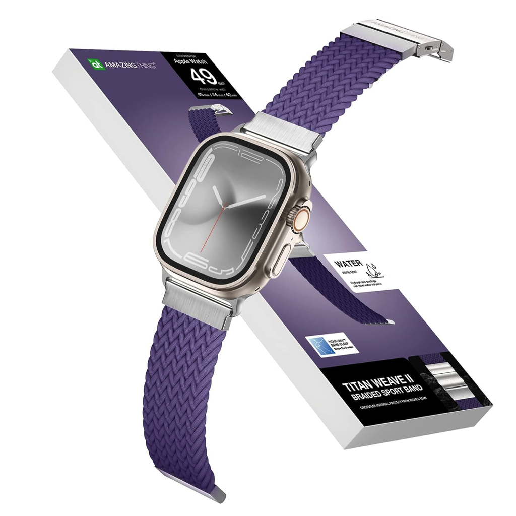 Amazingthing Weave Band For Apple Watch 45/44/42 Purple