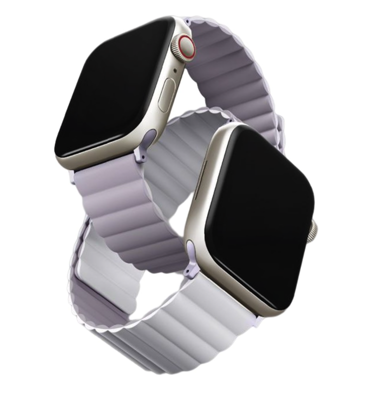 Uniq Revix Reversible Magnetic Silicone Strap For Apple Watch 42/44/45MM - Lilac & White