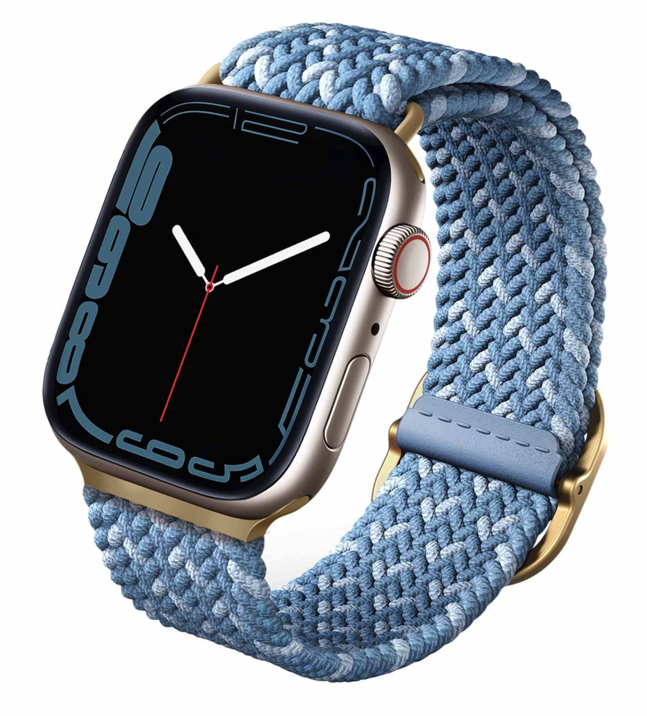 Uniq Aspen Adjustable Braided Band With Stainless Steel Buckle For Apple Watch 42/44/45MM- Blue
