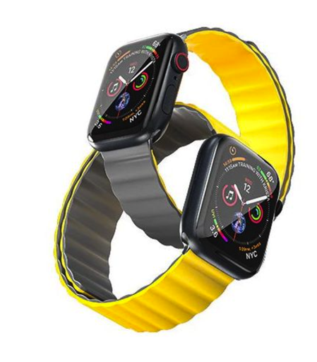 Tingz Reversible Dual Color Watch Strap For Apple Watch 38/40/41MM Yellow and Gray